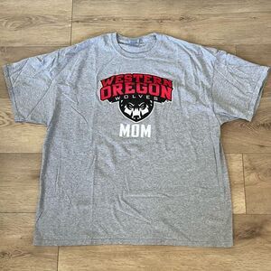 NWOT WOU Western Oregon State Wolves Mom Gray Tshirt XXL